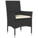 Set mobilier grădină perne 5 piese negru poliratan/lemn acacia - WALTI WALTI