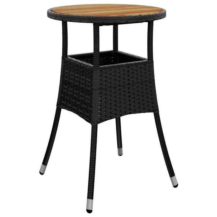 Set mobilier grădină perne 5 piese negru poliratan/lemn acacia - WALTI WALTI