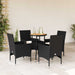 Set mobilier grădină perne 5 piese negru poliratan/lemn acacia - WALTI WALTI