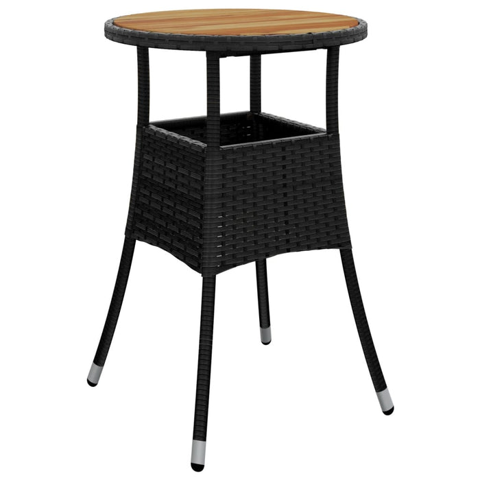 Set mobilier grădină perne 5 piese negru poliratan/lemn acacia - WALTI WALTI