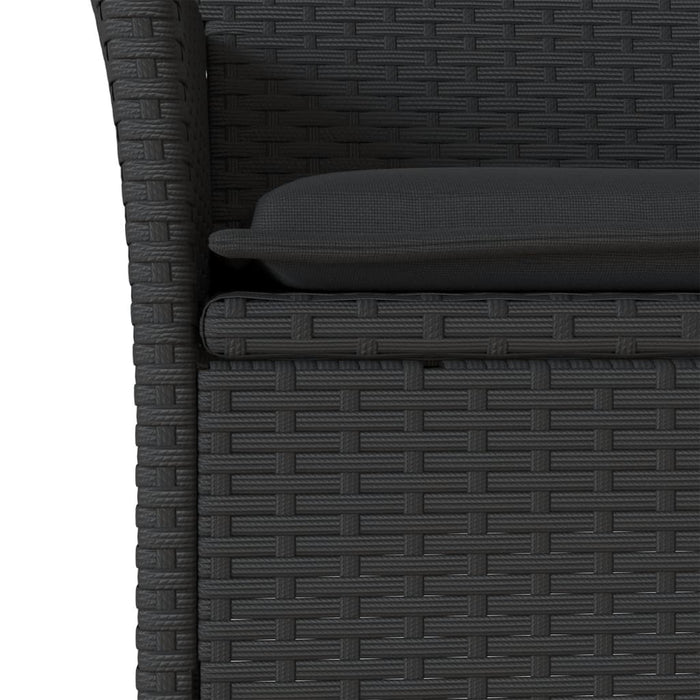 Set mobilier grădină perne 5 piese negru poliratan/lemn acacia - WALTI WALTI