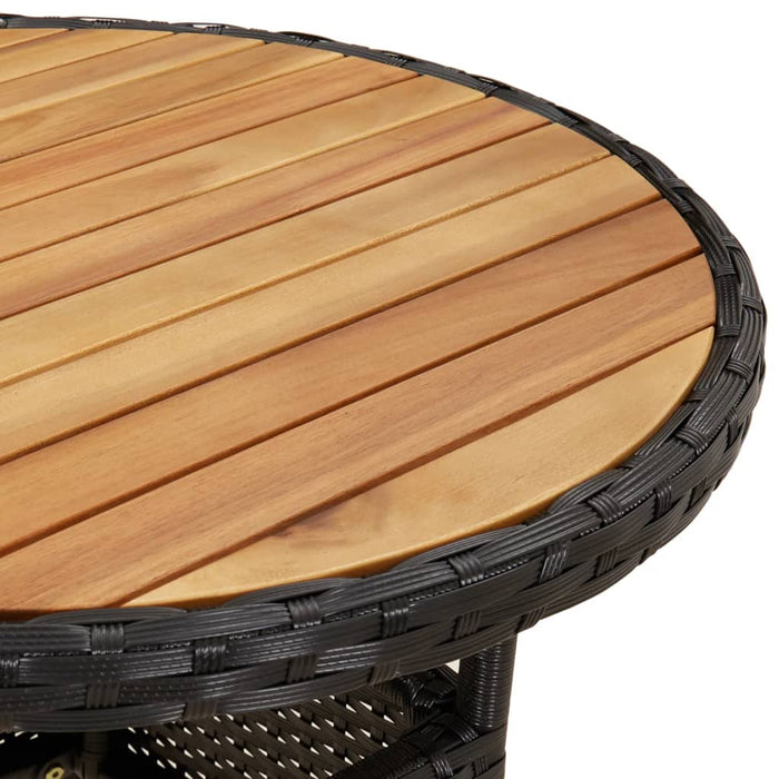 Set mobilier grădină perne 5 piese negru poliratan/lemn acacia - WALTI WALTI