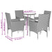 Set mobilier grădină perne 5 piese negru poliratan/lemn acacia - WALTI WALTI