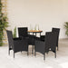 Set mobilier grădină perne 5 piese negru poliratan/lemn acacia - WALTI WALTI
