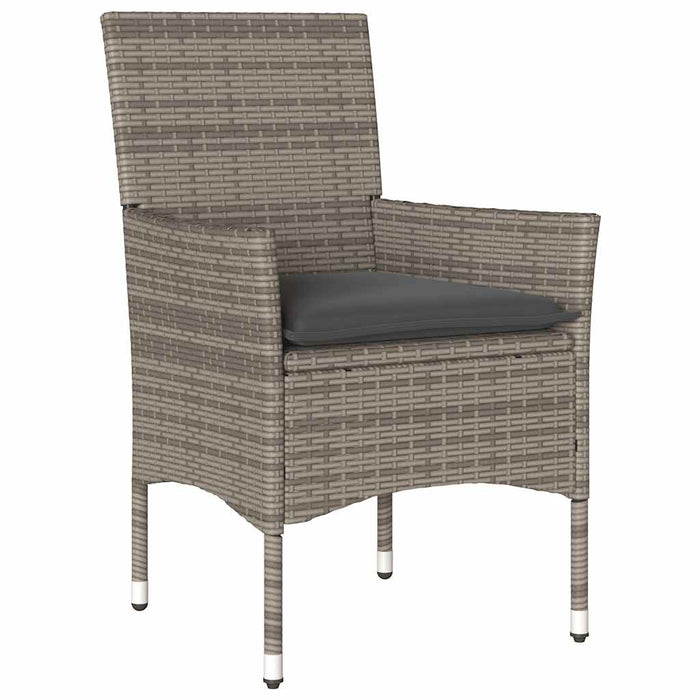 Set mobilier grădină cu perne 5 piese gri poliratan/lemn acacia - WALTI WALTI