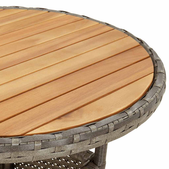 Set mobilier grădină cu perne 5 piese gri poliratan/lemn acacia - WALTI WALTI