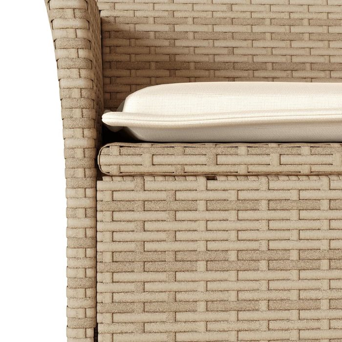 Set mobilier de grădină cu perne 9 piese bej poliratan & sticlă - WALTI WALTI