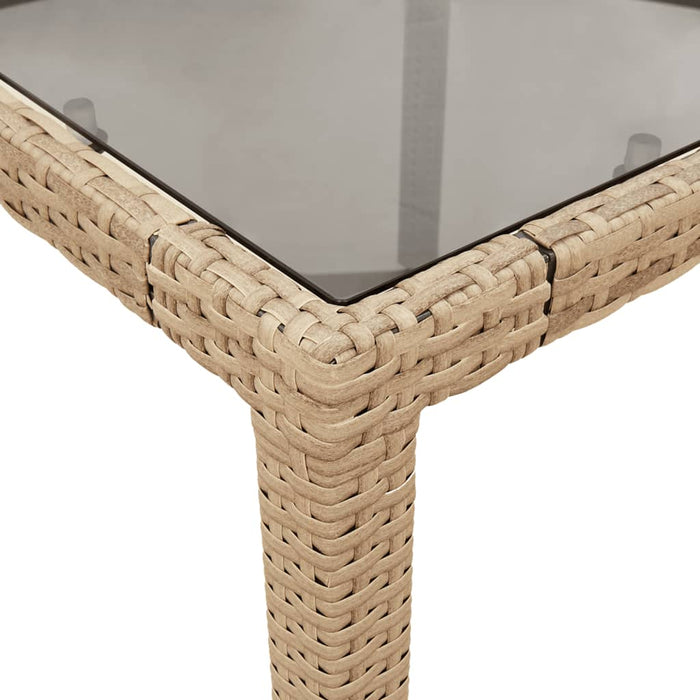 Set mobilier de grădină cu perne 9 piese bej poliratan & sticlă - WALTI WALTI