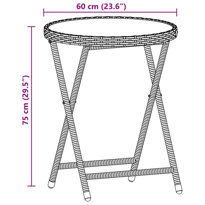 Set bistro cu perne, 3 piese, gri, poliratan și lemn acacia - WALTI WALTI