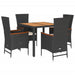 Set mobilier de grădină cu perne, 5 piese, negru, poliratan - WALTI WALTI