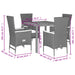 Set mobilier de grădină cu perne, 5 piese, negru, poliratan - WALTI WALTI