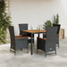 Set mobilier de grădină cu perne, 5 piese, negru, poliratan - WALTI WALTI