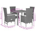 Set mobilier de grădină cu perne, 5 piese, negru, poliratan - WALTI WALTI