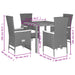 Set mobilier de grădină cu perne, 5 piese, negru, poliratan - WALTI WALTI