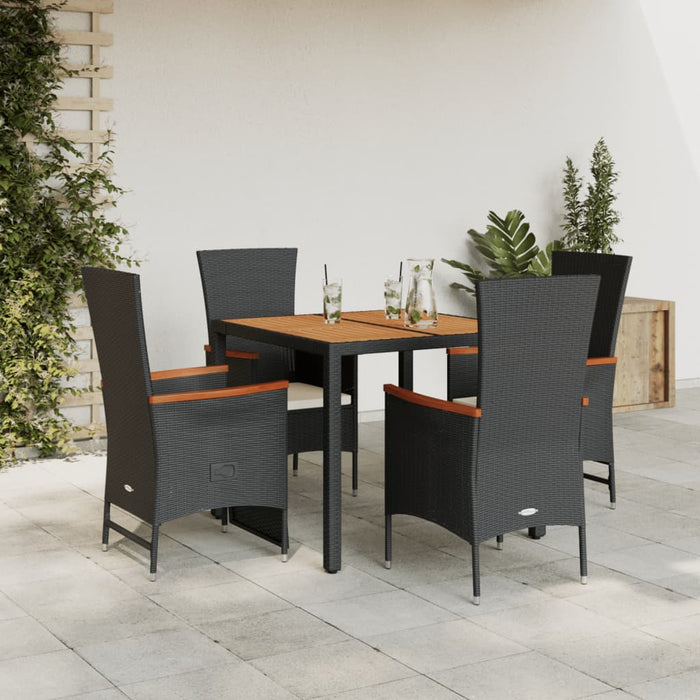 Set mobilier de grădină cu perne, 5 piese, negru, poliratan - WALTI WALTI
