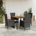 Set mobilier de grădină cu perne, 5 piese, negru, poliratan - WALTI WALTI