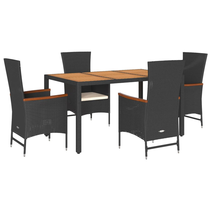 Set mobilier de grădină cu perne, 5 piese, negru, poliratan - WALTI WALTI