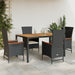 Set mobilier de grădină cu perne, 5 piese, negru, poliratan - WALTI WALTI