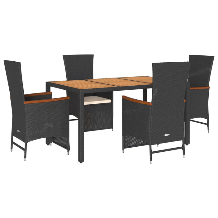 Set mobilier de grădină cu perne, 5 piese, negru, poliratan - WALTI WALTI