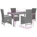 Set mobilier de grădină cu perne, 5 piese, negru, poliratan - WALTI WALTI