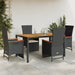 Set mobilier de grădină cu perne, 5 piese, negru, poliratan - WALTI WALTI