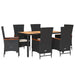 Set mobilier de grădină cu perne, 7 piese, negru, poliratan - WALTI WALTI