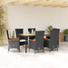 Set mobilier de grădină cu perne, 7 piese, negru, poliratan - WALTI WALTI
