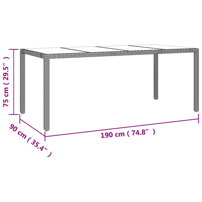Set mobilier de grădină cu perne, 7 piese, negru, poliratan - WALTI WALTI