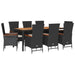 Set mobilier de grădină cu perne, 9 piese, negru, poliratan - WALTI WALTI