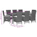 Set mobilier de grădină cu perne, 9 piese, negru, poliratan - WALTI WALTI