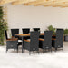 Set mobilier de grădină cu perne, 9 piese, negru, poliratan - WALTI WALTI