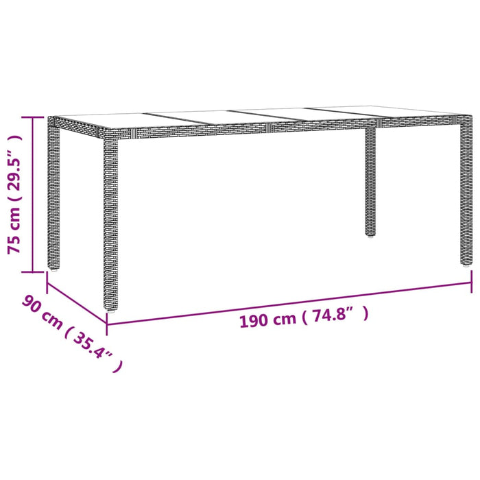 Set mobilier de grădină cu perne, 7 piese, negru, poliratan - WALTI WALTI
