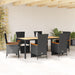 Set mobilier de grădină cu perne, 7 piese, negru, poliratan - WALTI WALTI
