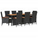Set mobilier de grădină cu perne, 9 piese, negru, poliratan - WALTI WALTI