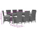 Set mobilier de grădină cu perne, 9 piese, negru, poliratan - WALTI WALTI