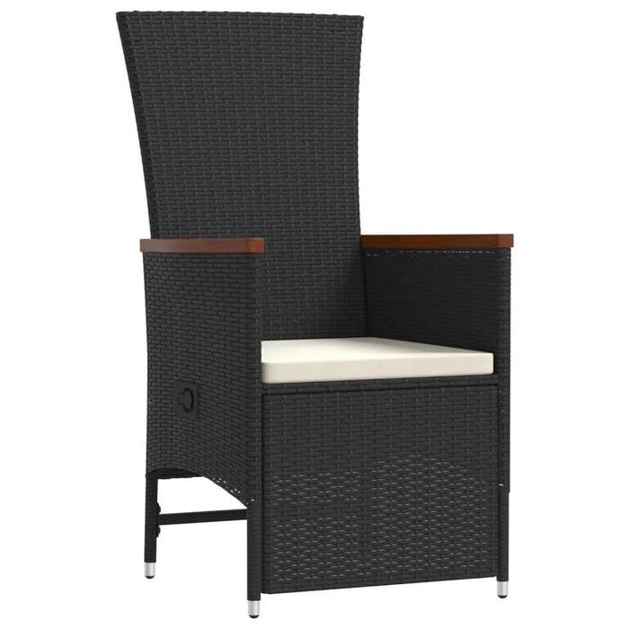 Set mobilier de grădină cu perne, 9 piese, negru, poliratan - WALTI WALTI