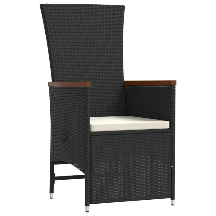 Set mobilier de grădină cu perne, 9 piese, negru, poliratan - WALTI WALTI