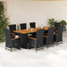 Set mobilier de grădină cu perne, 9 piese, negru, poliratan - WALTI WALTI