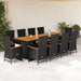 Set mobilier de exterior cu perne, 11 piese, negru, poliratan - WALTI WALTI