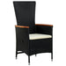 Set mobilier de exterior cu perne, 11 piese, negru, poliratan - WALTI WALTI