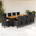 Set mobilier de exterior cu perne, 11 piese, negru, poliratan - WALTI WALTI