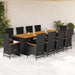 Set mobilier de exterior cu perne, 11 piese, negru, poliratan - WALTI WALTI