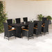 Set mobilier de grădină cu perne, 9 piese, negru, poliratan - WALTI WALTI