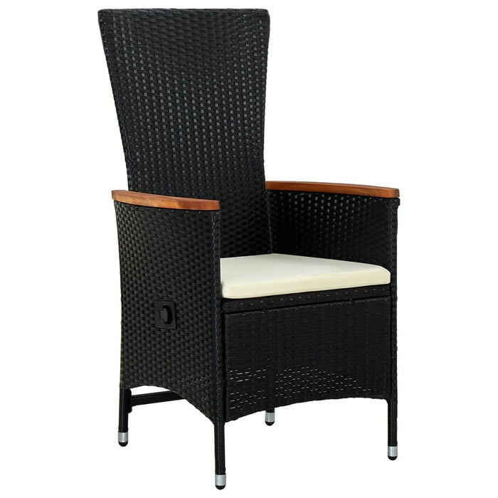 Set mobilier de exterior cu perne, 11 piese, negru, poliratan - WALTI WALTI