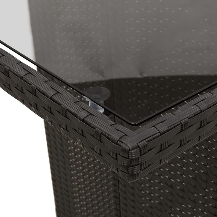 Set mobilier de exterior cu perne, 11 piese, negru, poliratan - WALTI WALTI