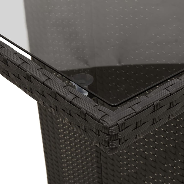 Set mobilier de exterior cu perne, 11 piese, negru, poliratan - WALTI WALTI