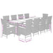 Set mobilier de exterior cu perne, 11 piese, negru, poliratan - WALTI WALTI