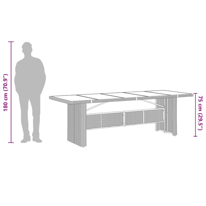 Set mobilier de exterior cu perne, 11 piese, negru, poliratan - WALTI WALTI