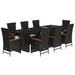 Set mobilier de grădină cu perne, 9 piese, negru, poliratan - WALTI WALTI