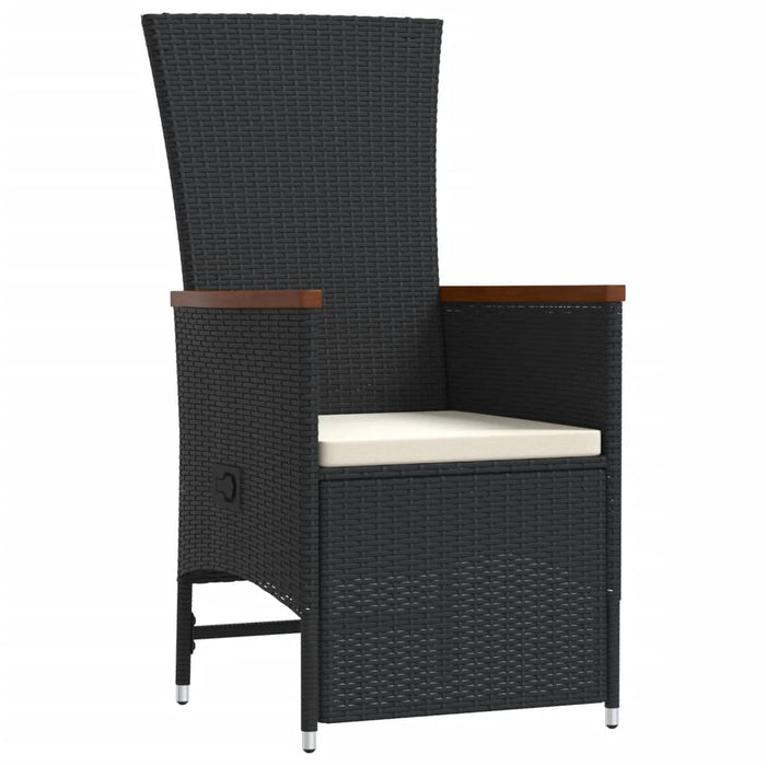 Set mobilier de grădină cu perne, 9 piese, negru, poliratan - WALTI WALTI